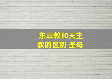 东正教和天主教的区别 圣母